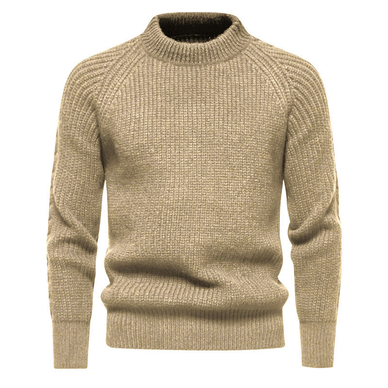 Herren Grobstrickpullover mit hohem Kragen und zeitlosem Design ModeGeist