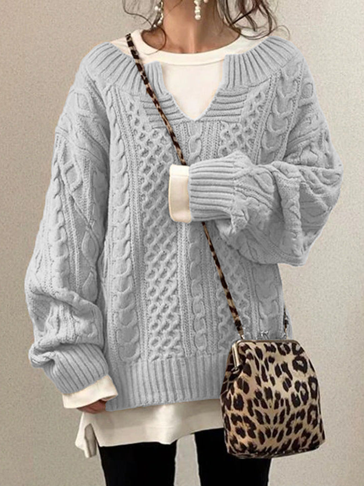 Damen Strickpullover mit strukturiertem Muster ModeGeist
