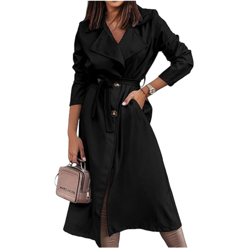 Damen eleganter Trenchcoat mit Gürtel und femininer Silhouette ModeGeist