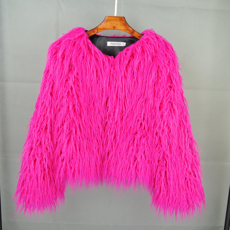 Damen statement Fleece-Jacke mit voluminösem Look ModeGeist