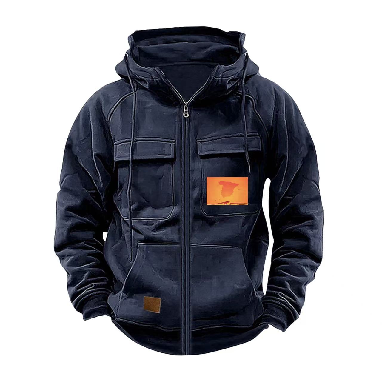 Herren multifunktionale Kapuzenjacke mit praktischen Taschen ModeGeist