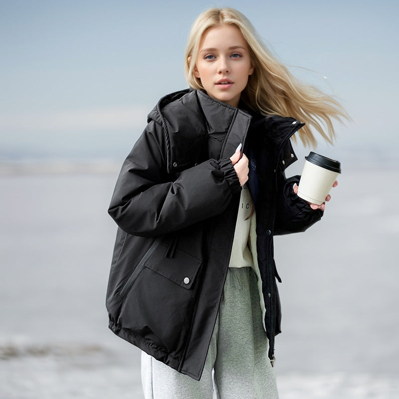 Damen sportliche Übergangsjacke mit vielfältigen Taschen und verstellbarem Kragen ModeGeist