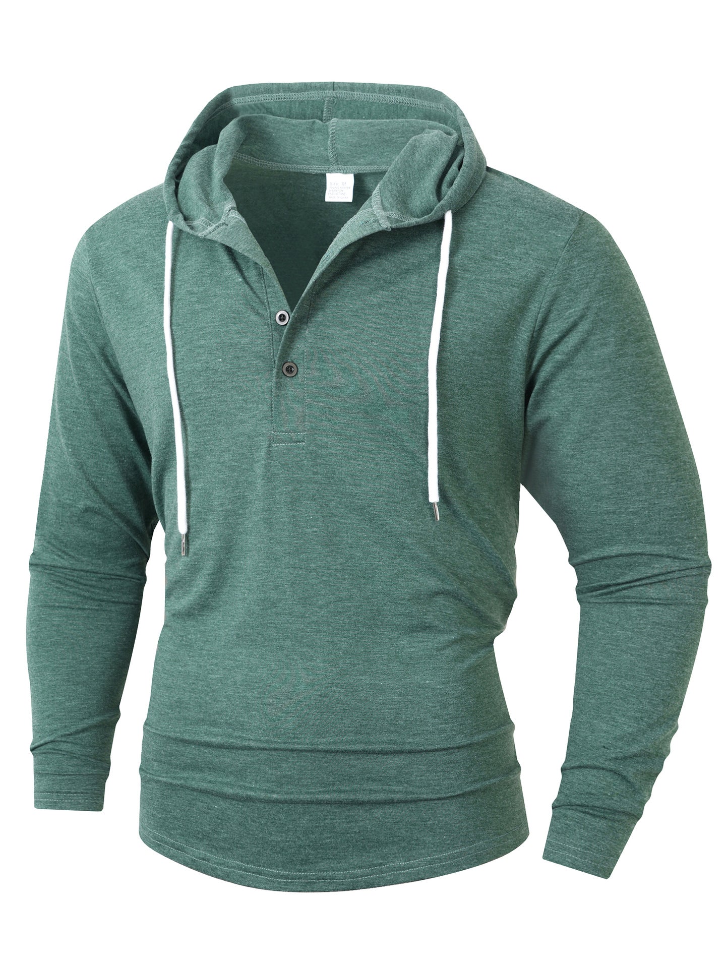 Herren Hoodie mit knöpfbarem Kragen und Kordelzug ModeGeist
