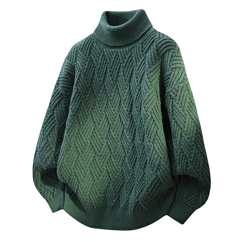 Damen Oversized Rollkragenpullover mit strukturiertem Zopfmuster ModeGeist