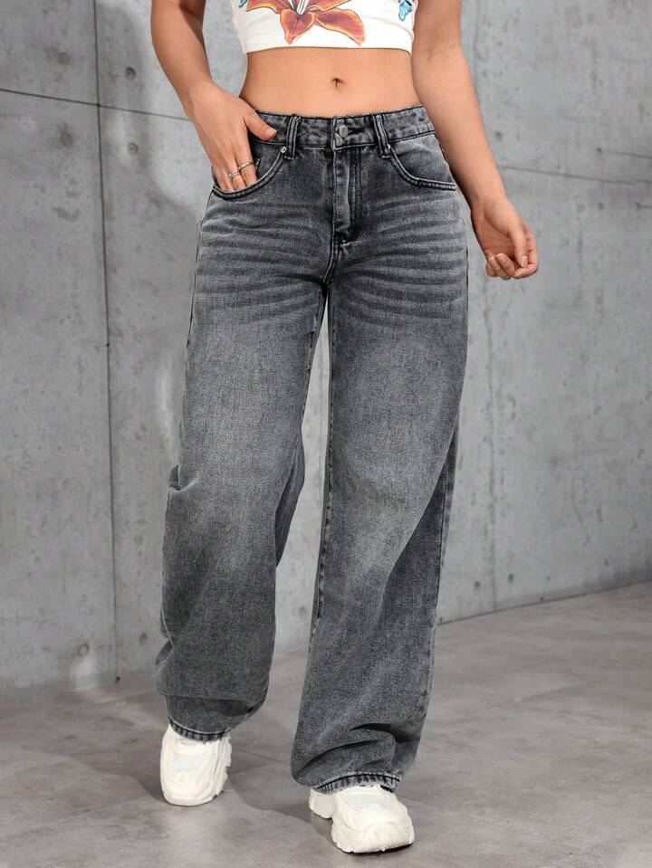 Damen Weite Jeans im lässigen Schnitt mit modernem Vintage-Look ModeGeist