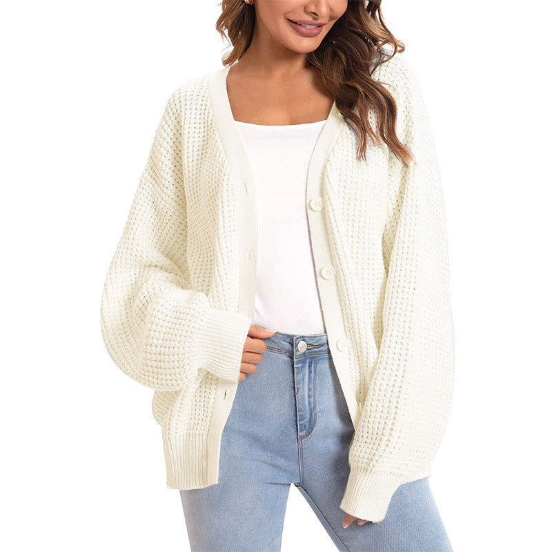 Damen Grober Strickcardigan mit offenem Design und lässigem Schnitt ModeGeist