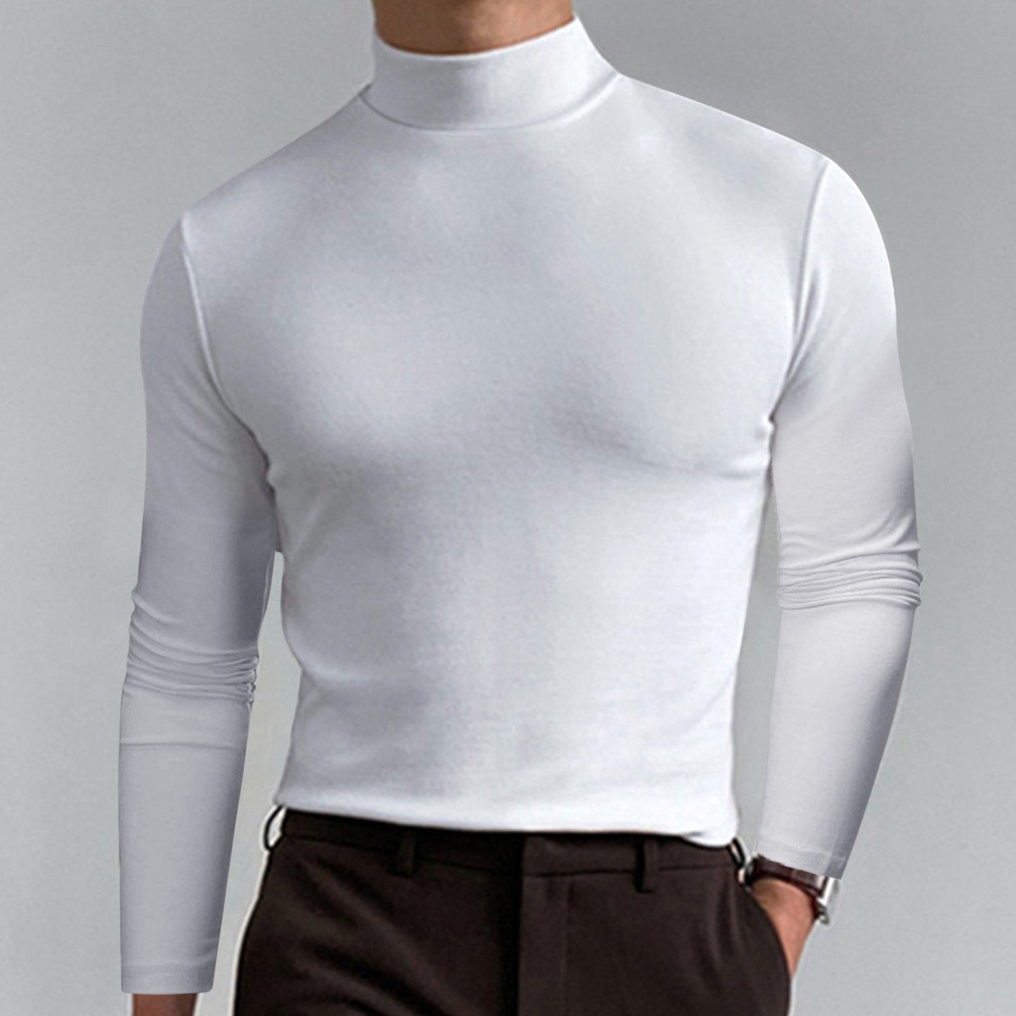 Herren modischer Rollkragenpullover aus weichem Baumwollmix ModeGeist