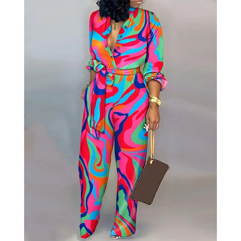 Damen Denim Jumpsuit mit modischem Patchwork-Design und praktischen Taschen ModeGeist