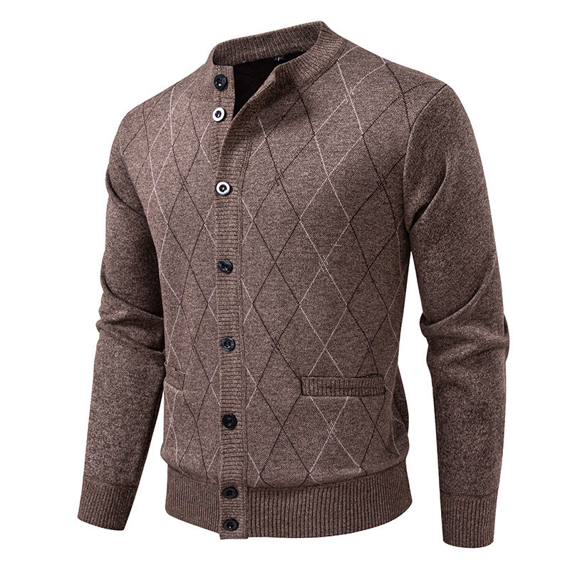 Herren Strickjacke mit modernem Rautenmuster ModeGeist