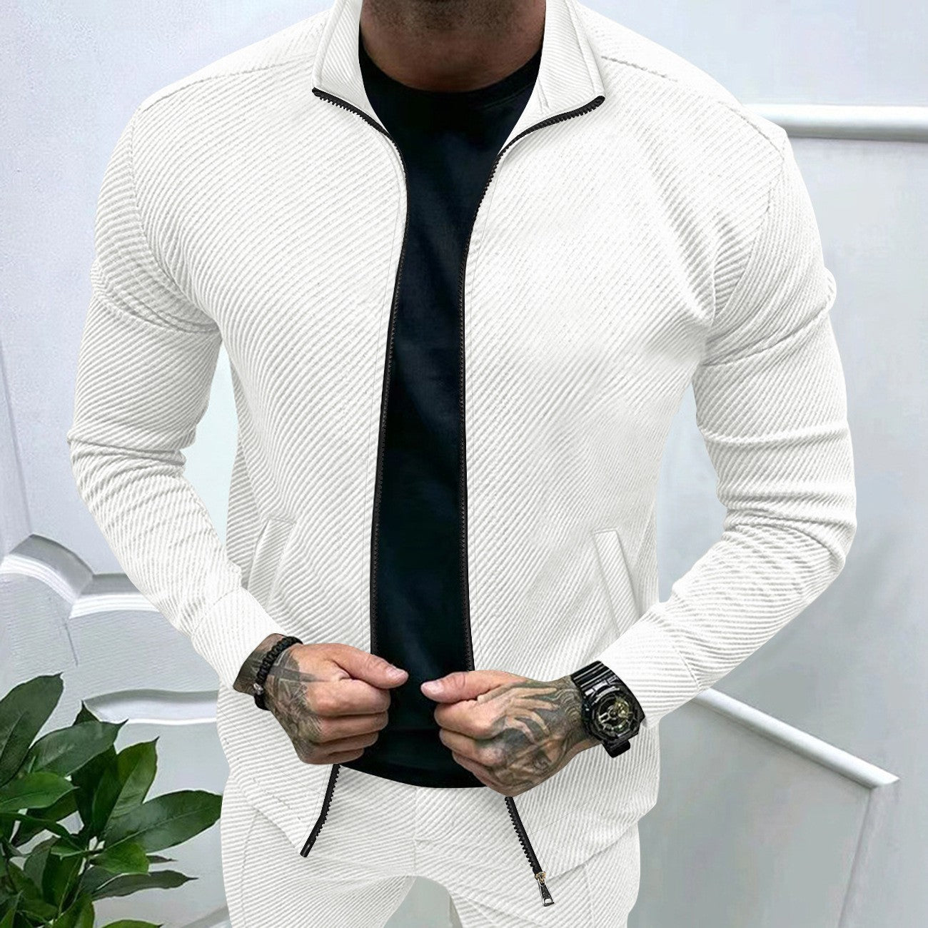 Herren sportliche Jacke mit strukturiertem Design ModeGeist