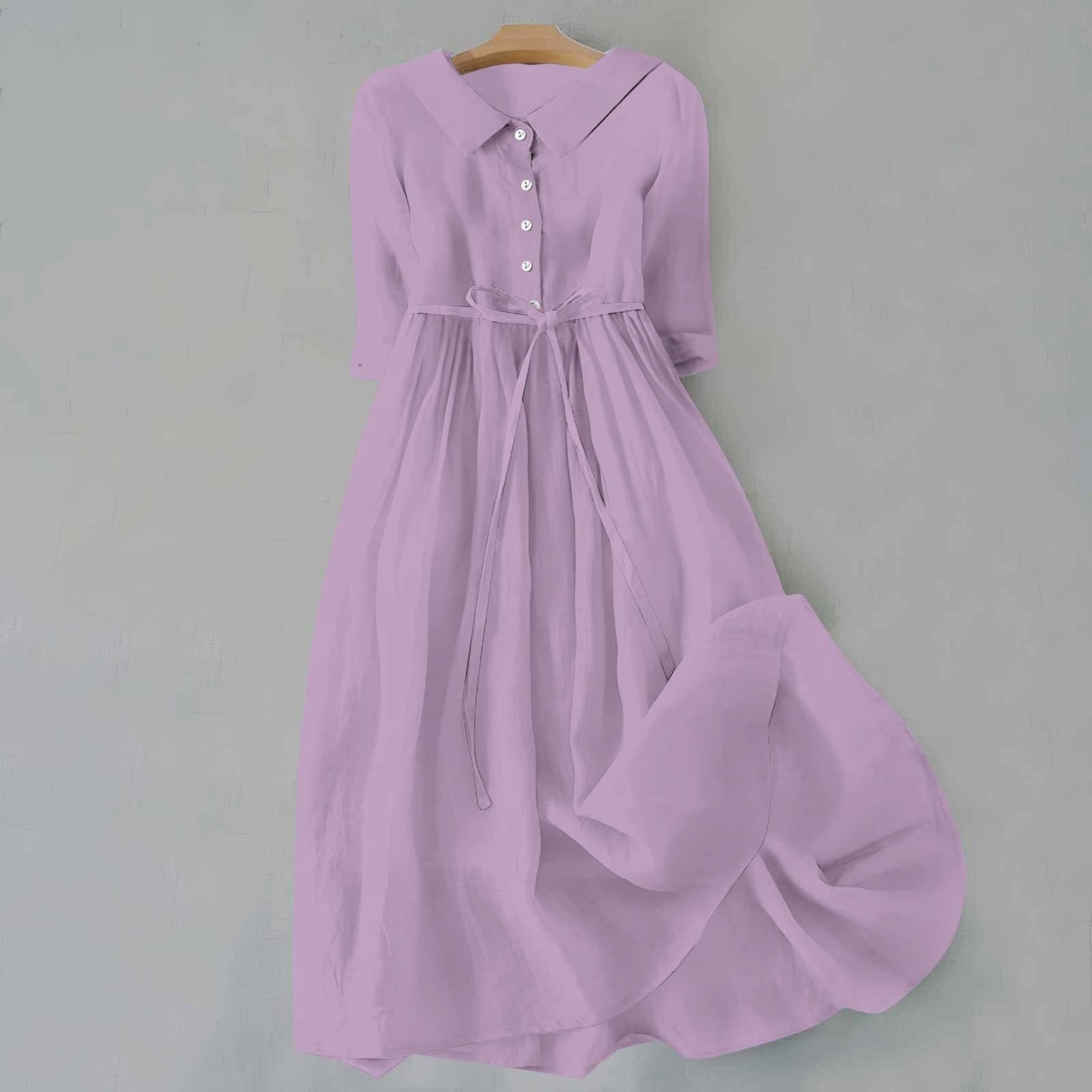 MODEGEIST Damen Casual-Kleid A-Linie Kurzarm Leichte Baumwolle Sommer
