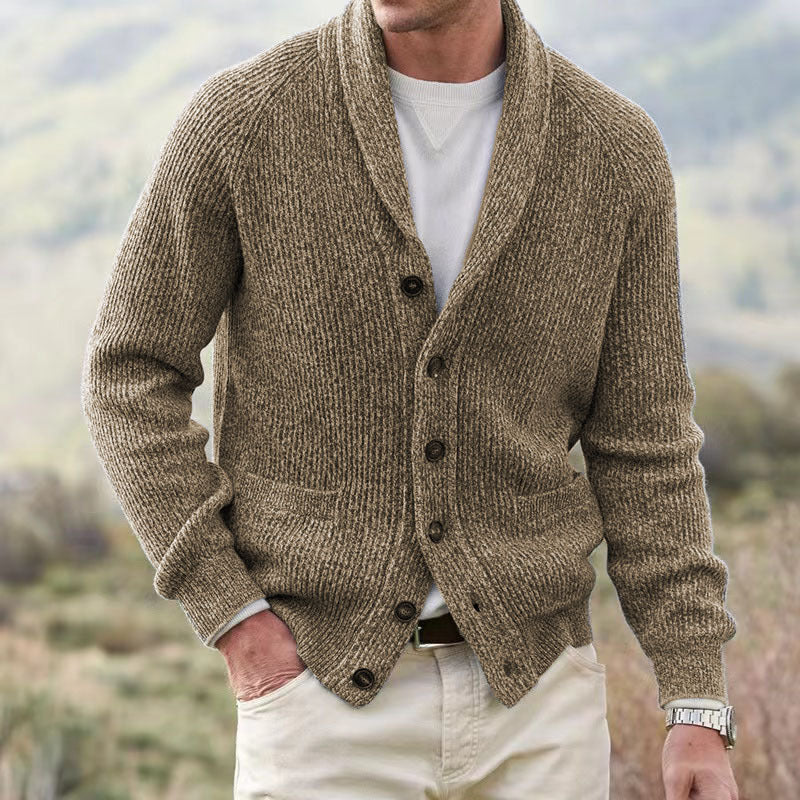 Herren Strickjacke mit trendigem Grobstrickmuster und praktischen Taschen ModeGeist