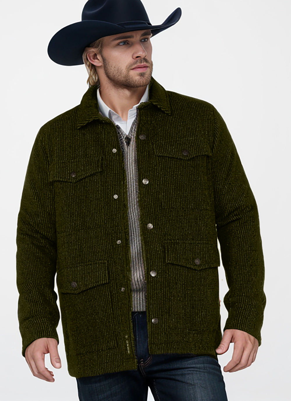 Herren komfortable und strapazierfähige Baumwolljacke mit praktischen Taschen ModeGeist