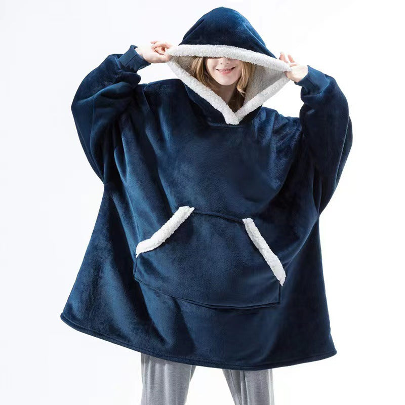 Damen Gemütlicher Hoodie-Poncho mit weichem Futter und praktischen Taschen ModeGeist