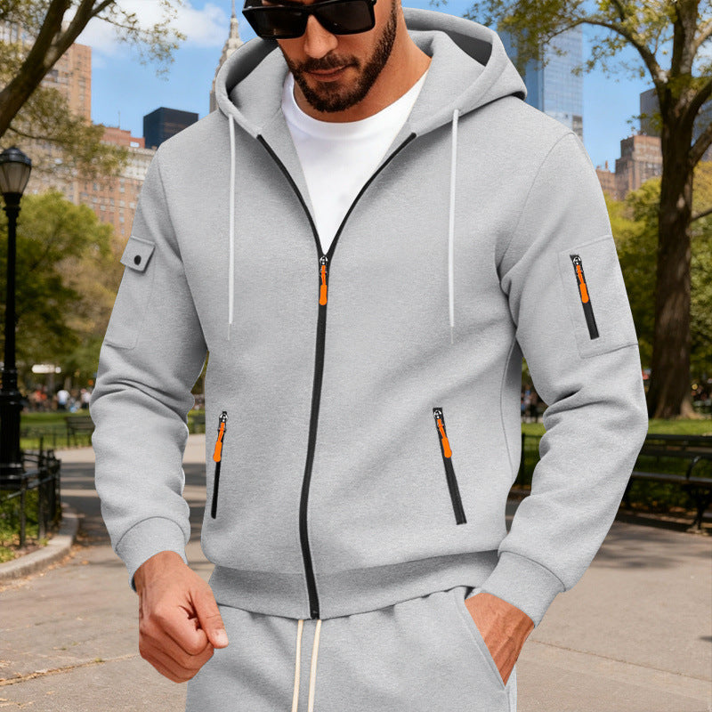 Herren sportlicher Kapuzenpullover mit modischen Schnellverschlüssen und praktischen Taschen ModeGeist