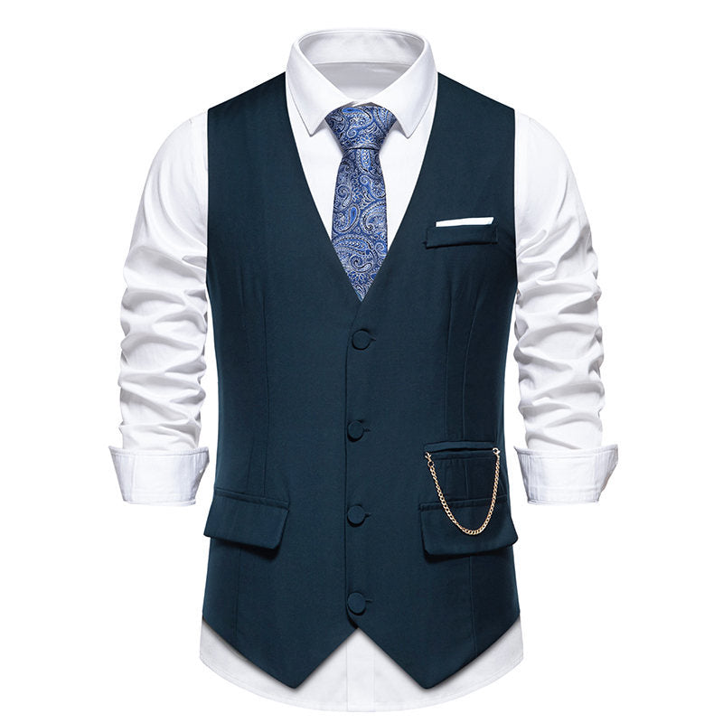 Herren elegante Anzugweste mit praktischen Taschen und modischem Design ModeGeist