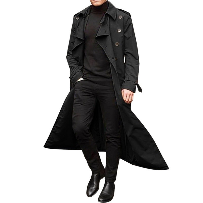 Herren eleganter Trenchcoat mit tiefem Revers und verdeckten Knöpfen ModeGeist