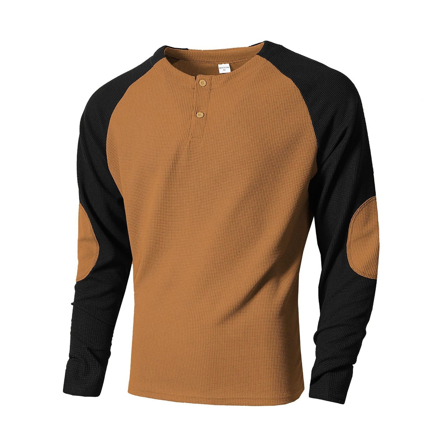 Herren Langarmshirt mit modischem Henley-Ausschnitt und strukturierten Ärmeln ModeGeist