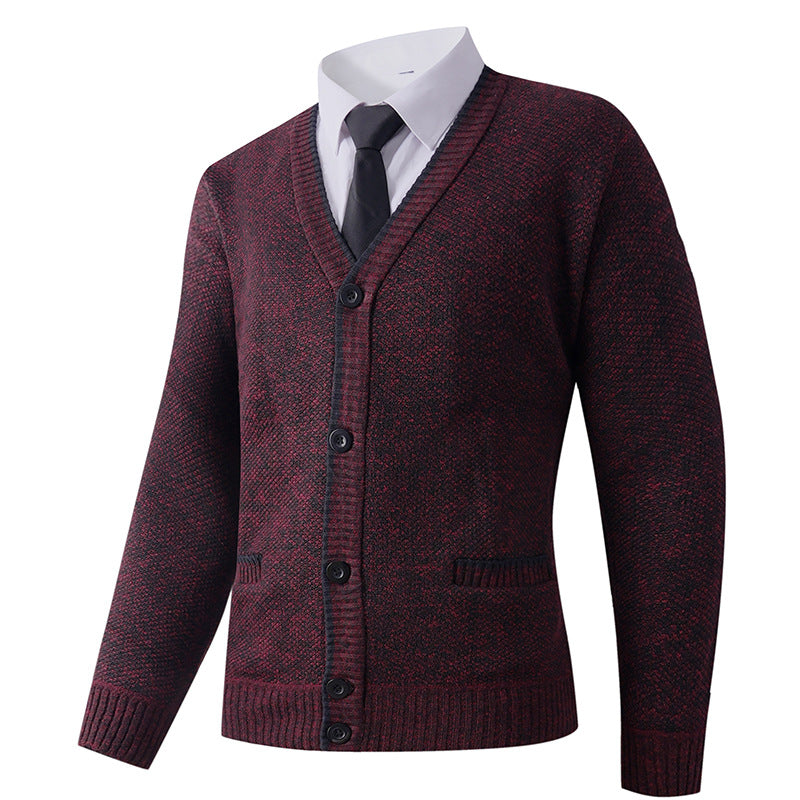 Herren Strickjacke mit V-Ausschnitt und klassischem Design ModeGeist