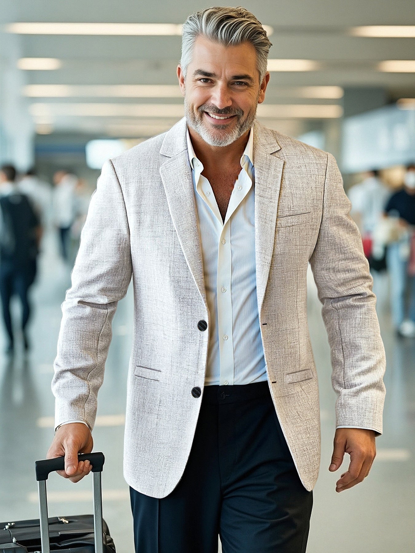 Herren eleganter, strukturierter Blazer mit modernem Schnitt ModeGeist