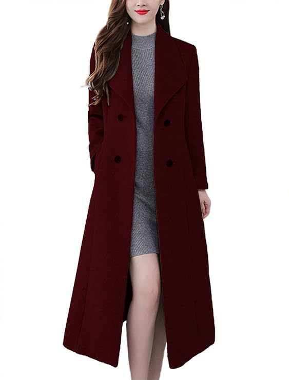 Damen Lange Wollmantel ModeGeist