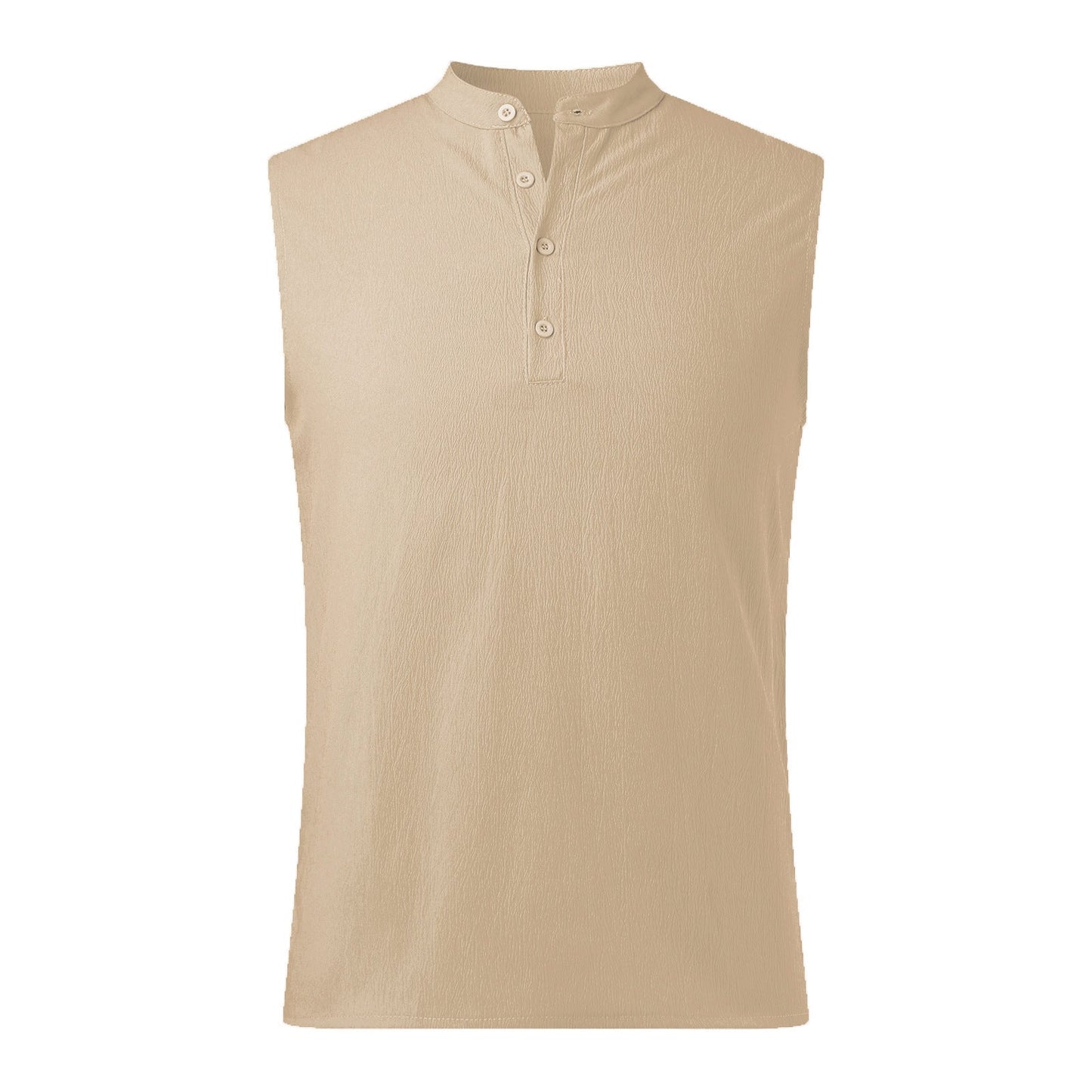 Herren Ärmelloses Henley-Shirt aus atmungsaktivem und leichtem Material ModeGeist