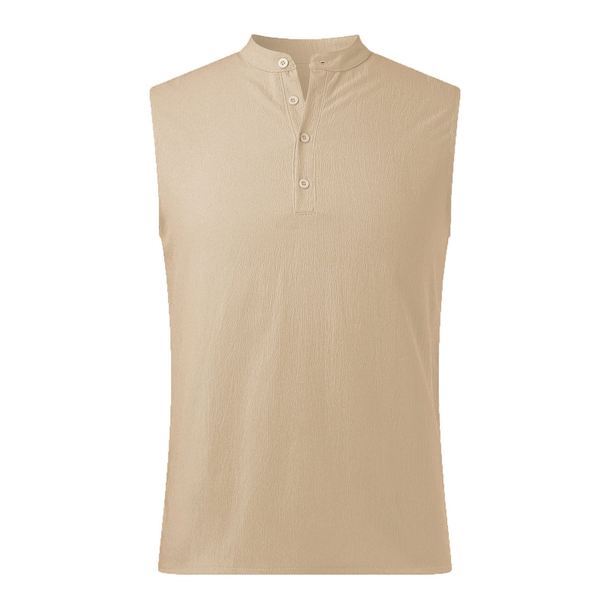 Herren Ärmelloses Henley-Shirt aus atmungsaktivem und leichtem Material ModeGeist