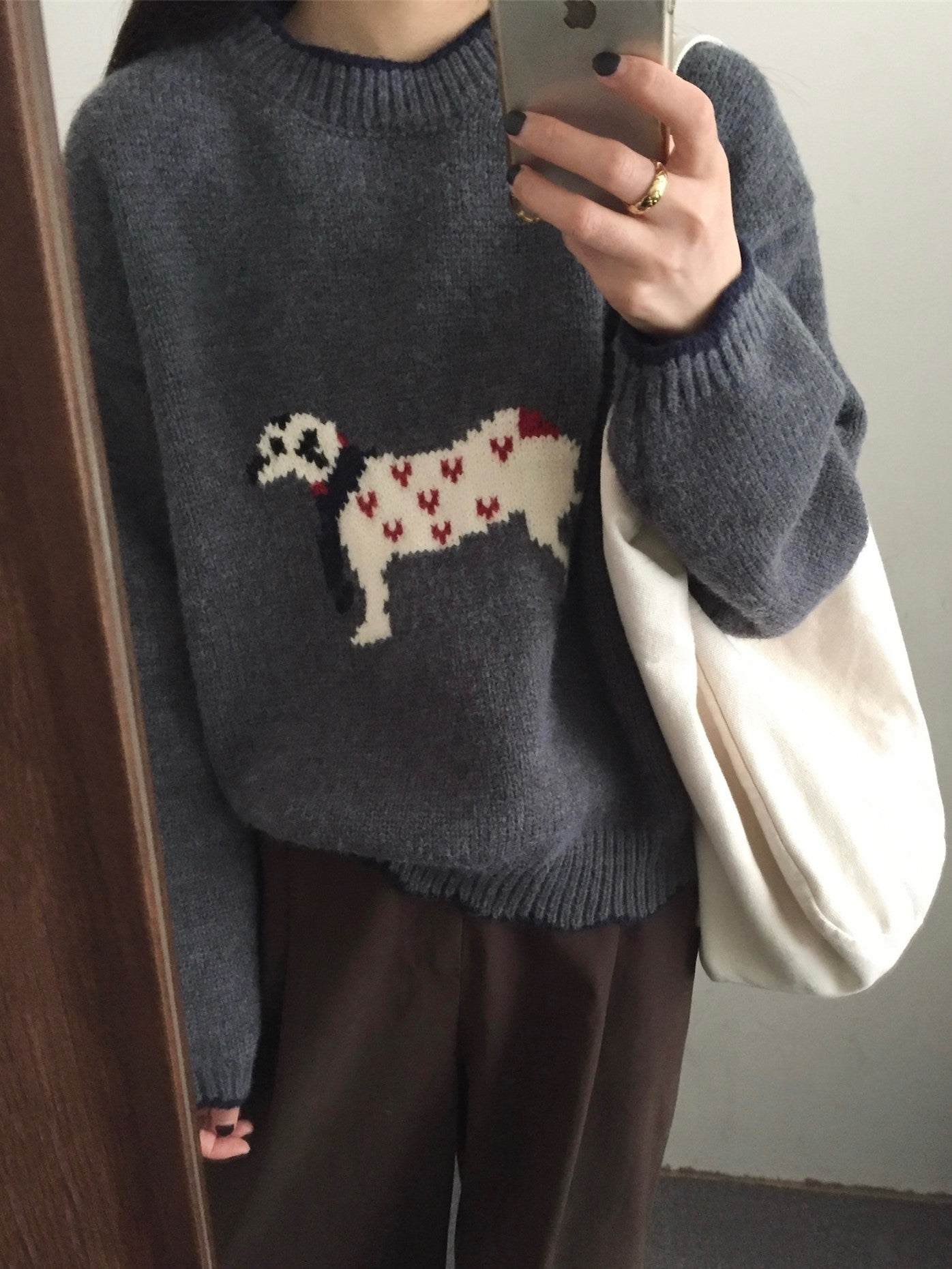 Damen kuscheliger Pullover mit Tiermotiv ModeGeist