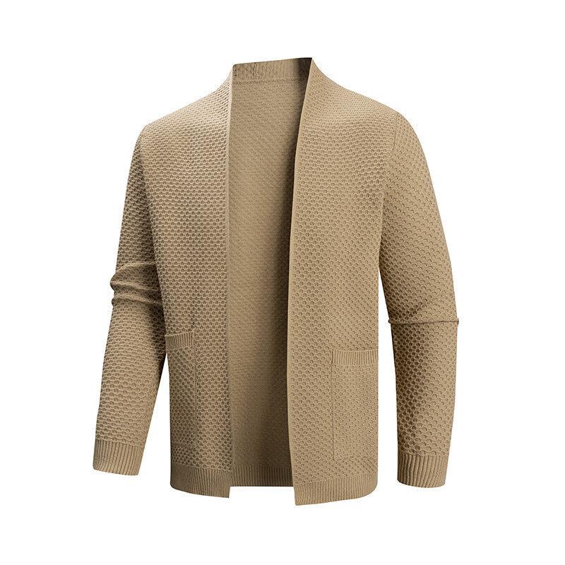 Herren Strickjacke mit modernem Strukturmuster und praktischen Taschen ModeGeist
