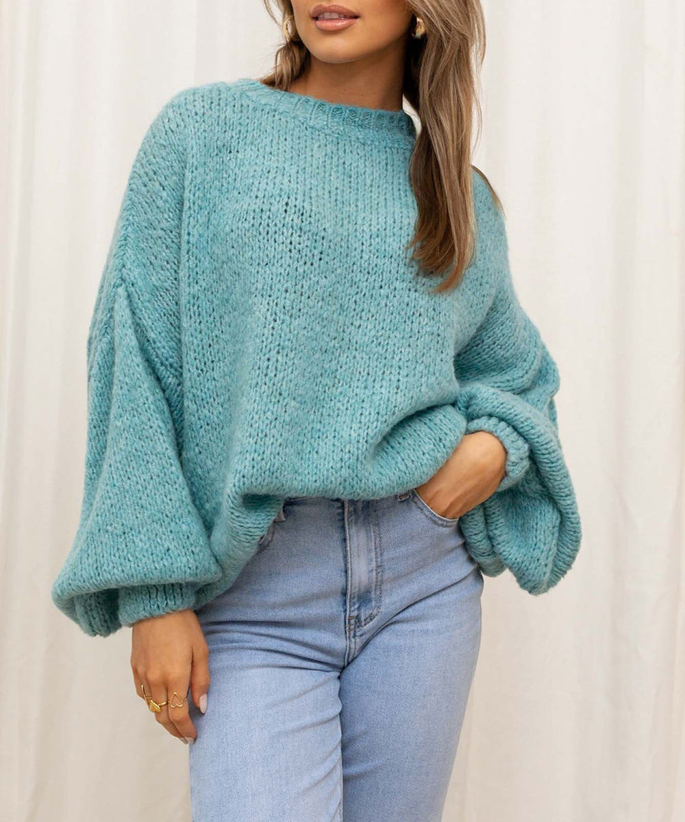 Damen gemütlicher Oversize-Pullover mit voluminösen Ärmeln und weichtexturiertem Strick ModeGeist