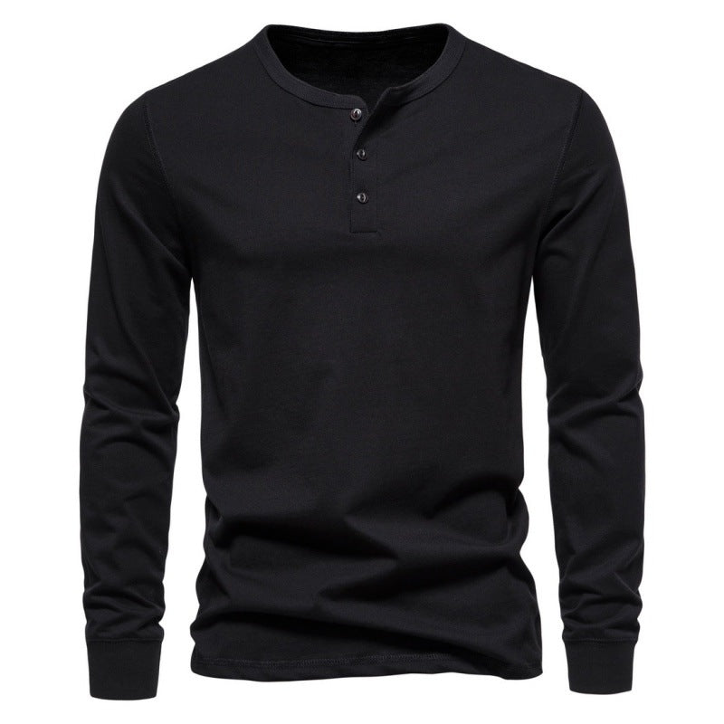 Herren Langarmshirt mit Knopfverschluss und modernem Design ModeGeist