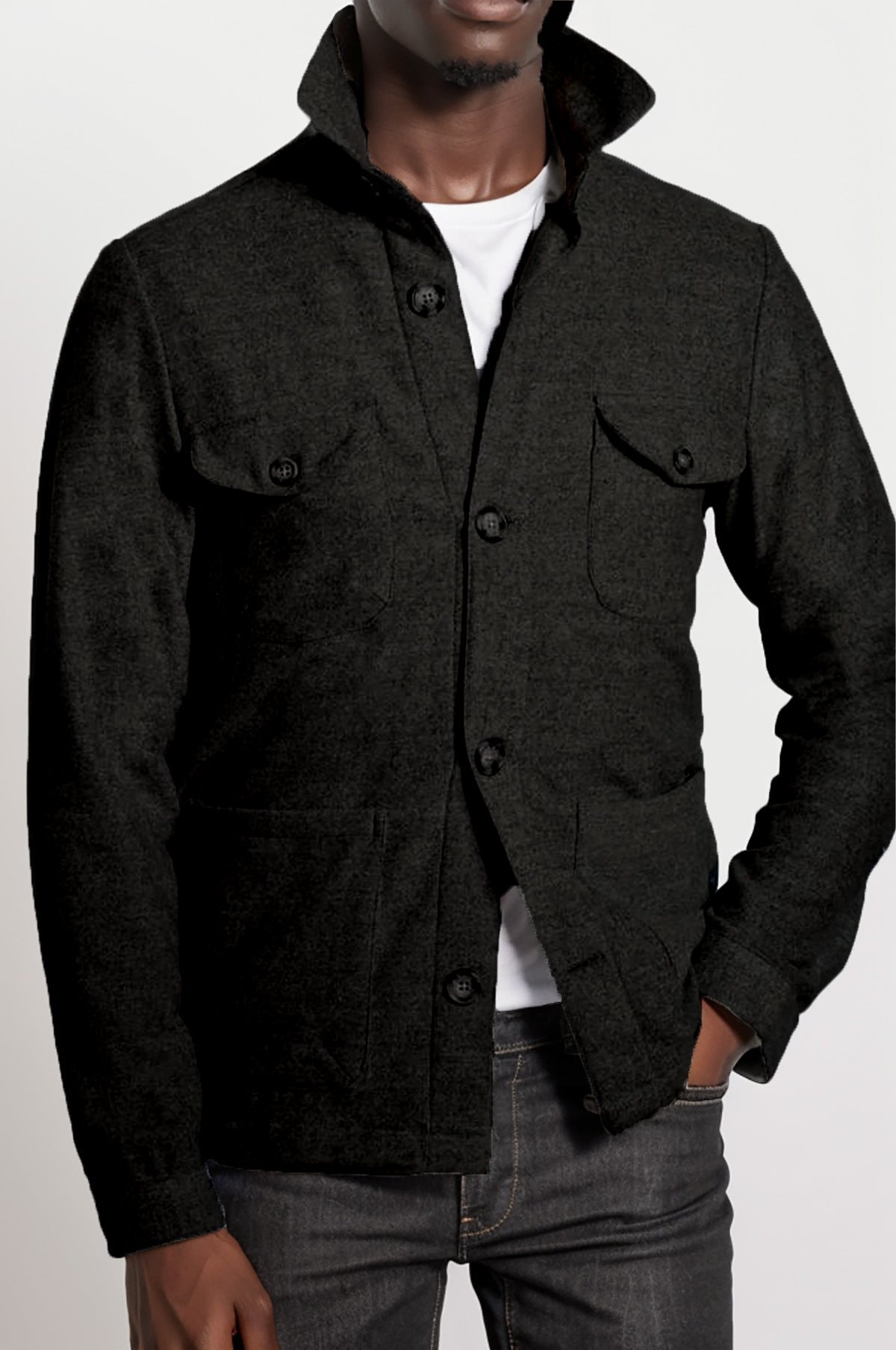 Herren zeitlose Utility-Jacke mit praktischen Taschen und Stehkragen ModeGeist
