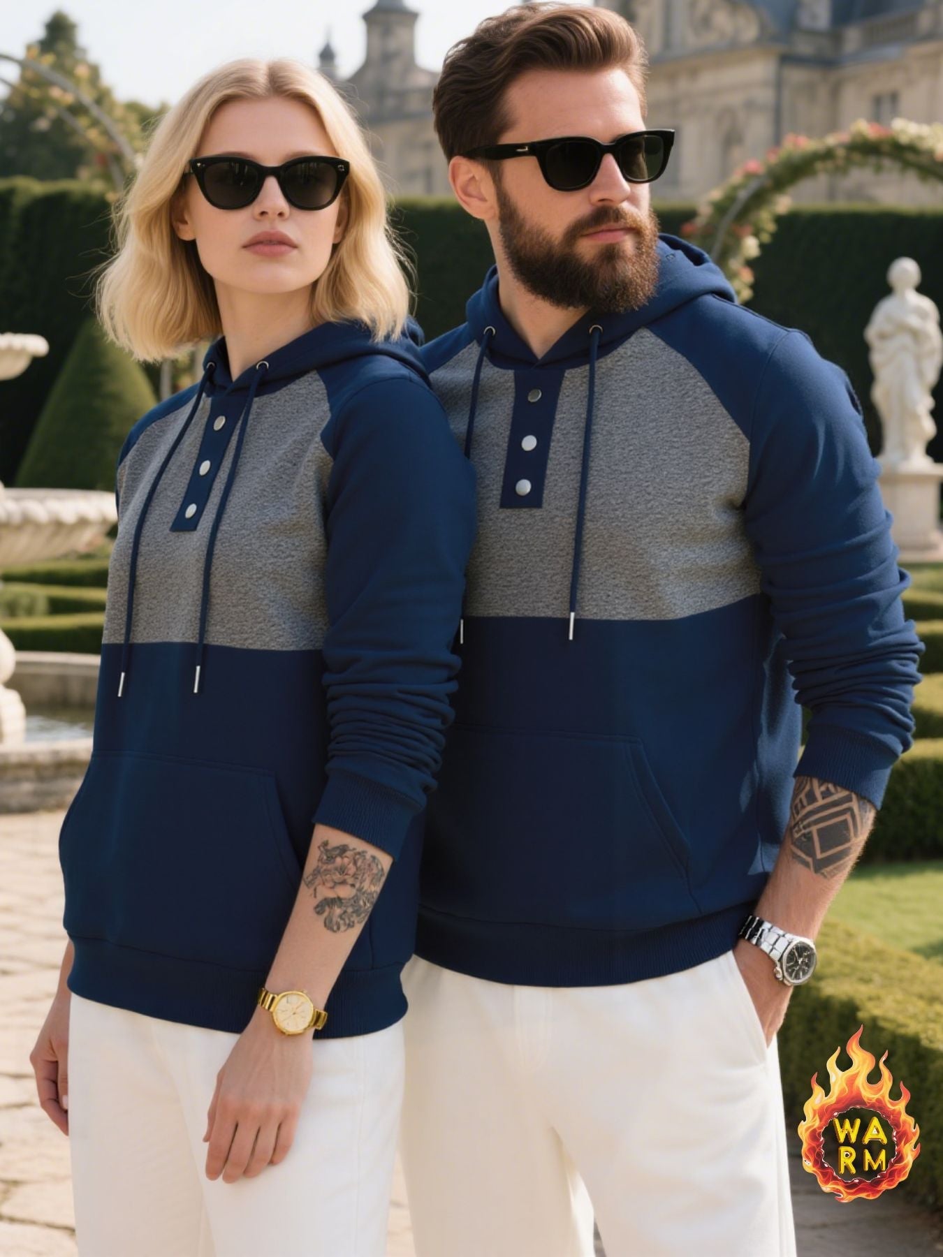 Herren Hoodie mit Knopfleiste und sportlichem Design ModeGeist