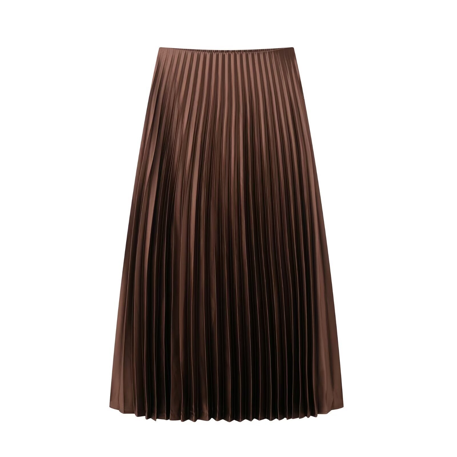 Damen Plissierter Midi-Rock mit elastischem Bund und schönem Schimmer ModeGeist - ModeGeist