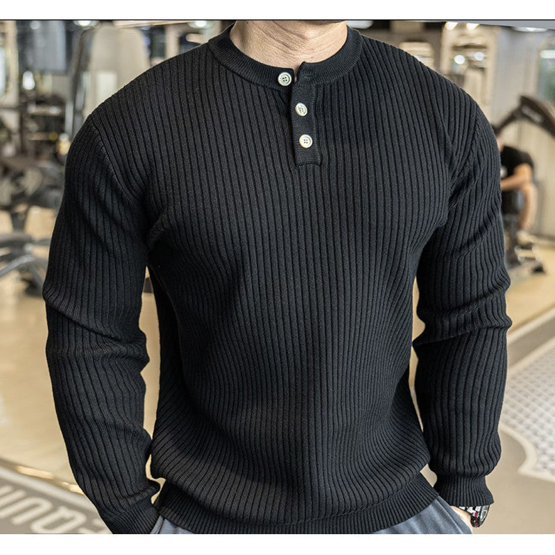 Herren Langarm Pullover mit strukturiertem Rippenstrick ModeGeist