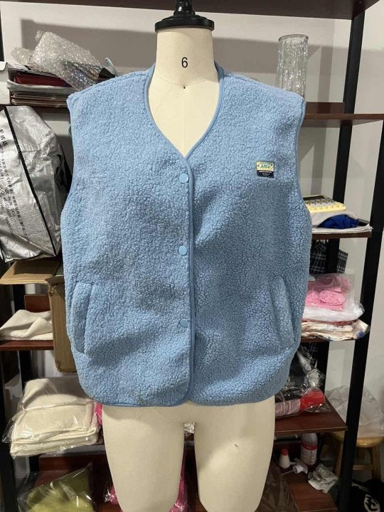 Damen Weiche und lässige Teddyweste mit seitlichen Taschen ModeGeist