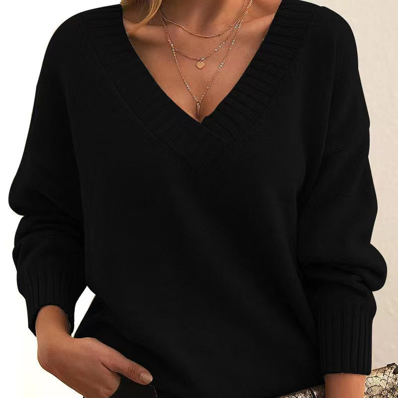 ModeGeist | Zeitloser Einfarbiger Strickpullover Für Komfort