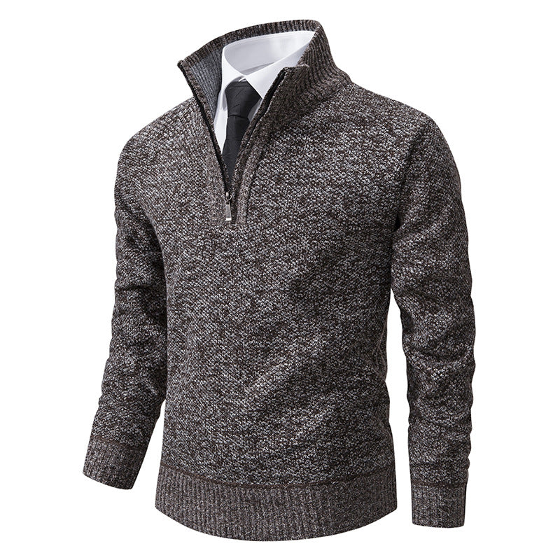 Herren Pullover mit modernem Reißverschluss und strukturierter Oberfläche ModeGeist