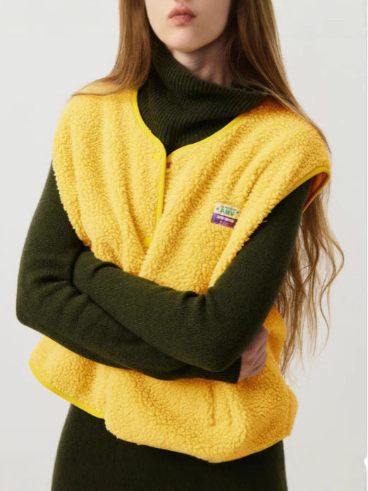 Damen modische Weste mit Fleece-Futter und praktischen Taschen ModeGeist