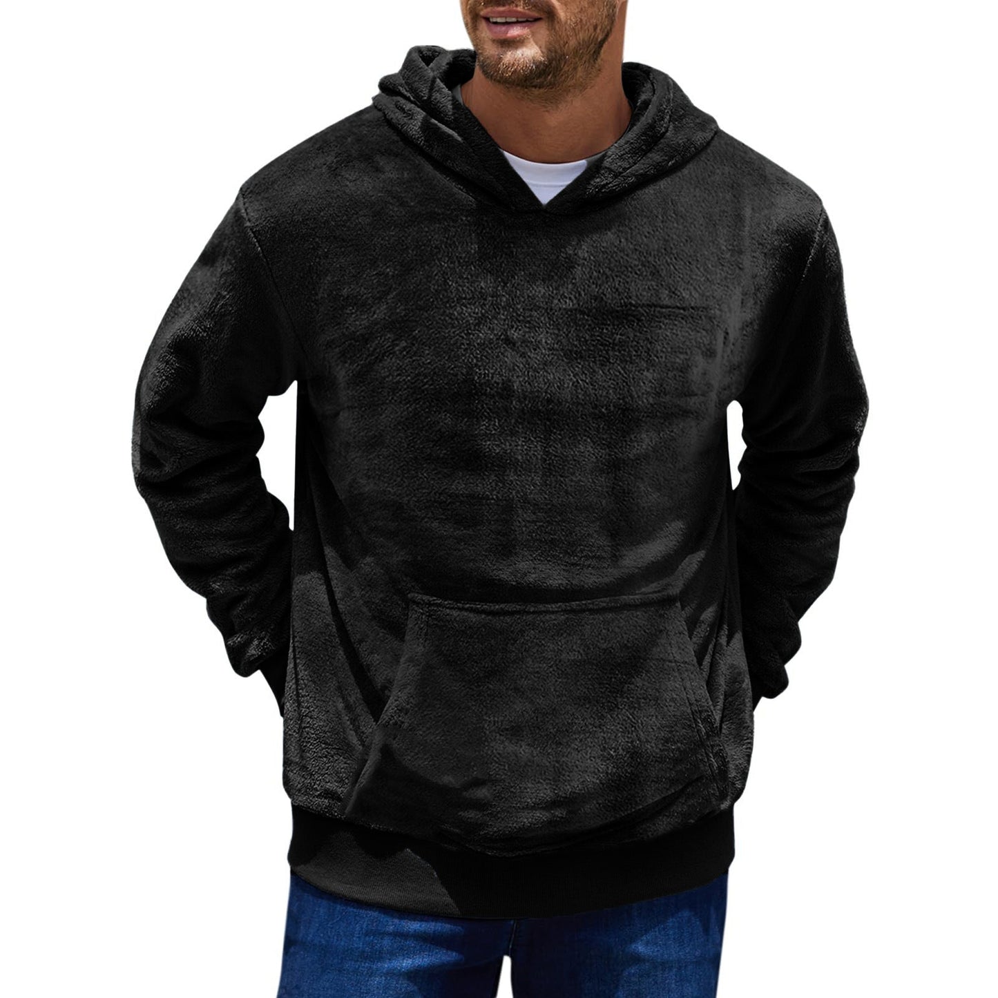Herren kuscheliger Fleece Hoodie mit Kängurutasche ModeGeist