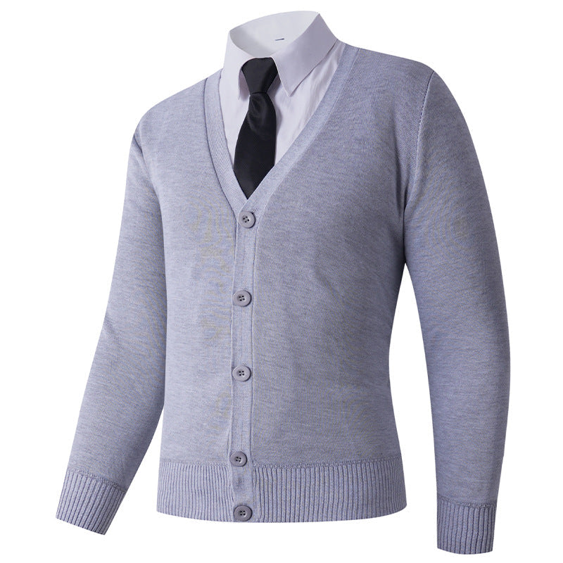 Herren Strickjacke mit V-Ausschnitt und Knopfverschluss ModeGeist