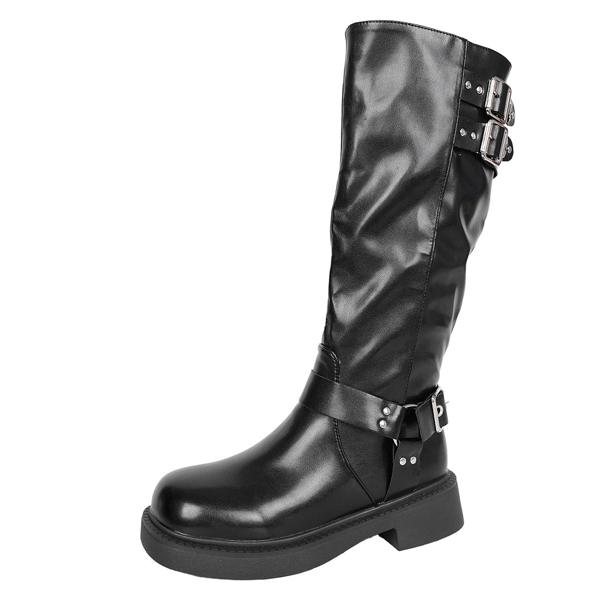 Damen Stiefel mit modischen Schnallen-Details und strapazierfähigem Obermaterial ModeGeist