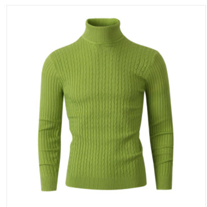 Herren Pullover mit hohem Kragen und strukturiertem Zopfmuster ModeGeist