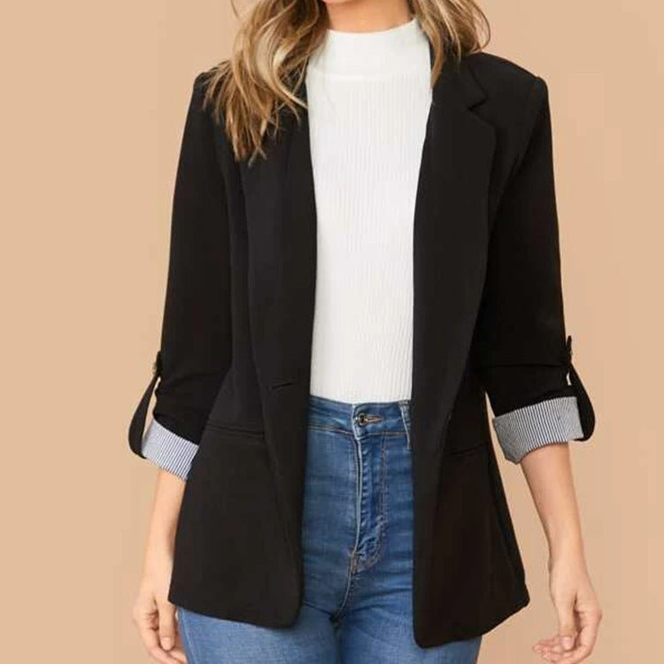 Damen Elegante Blazerjacke mit Kontrastdetails ModeGeist