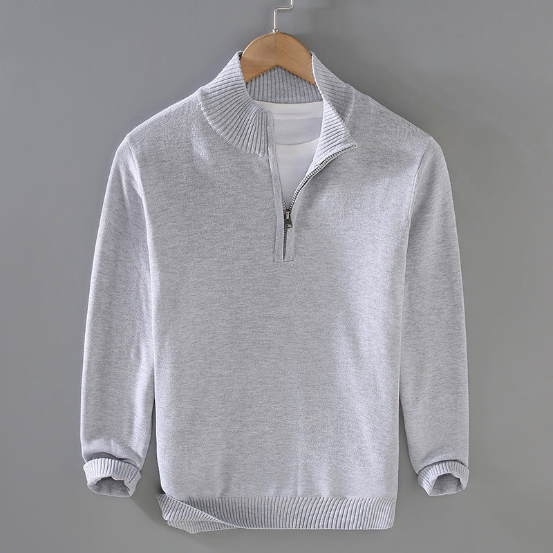 Herren Pullover mit modernem Stehkragen und Reißverschluss ModeGeist