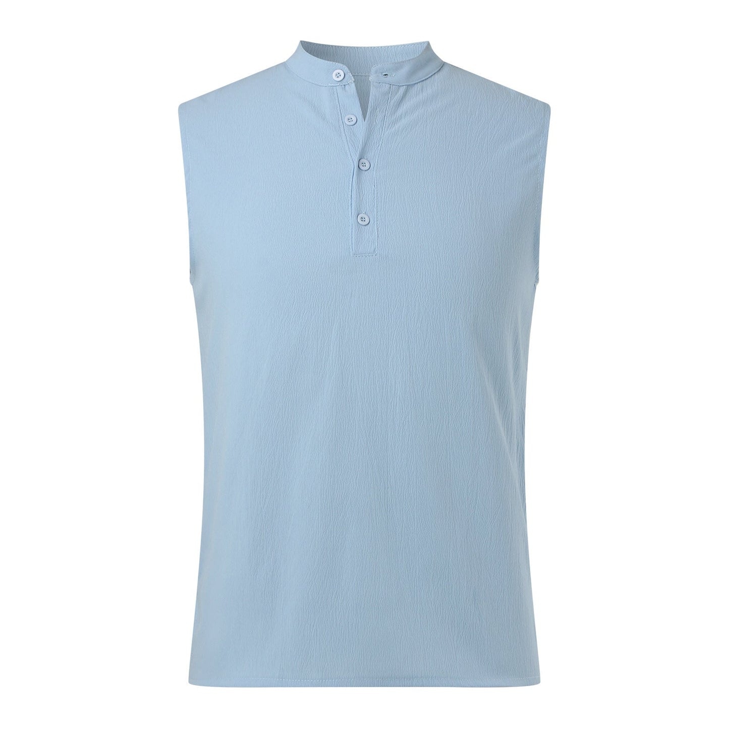Herren Ärmelloses Henley-Shirt aus atmungsaktivem und leichtem Material ModeGeist