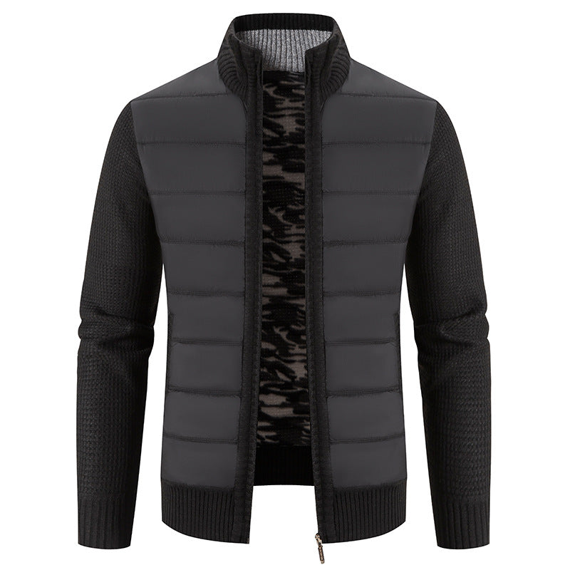 Herren gesteppte Jacke mit modischem Strickarm ModeGeist