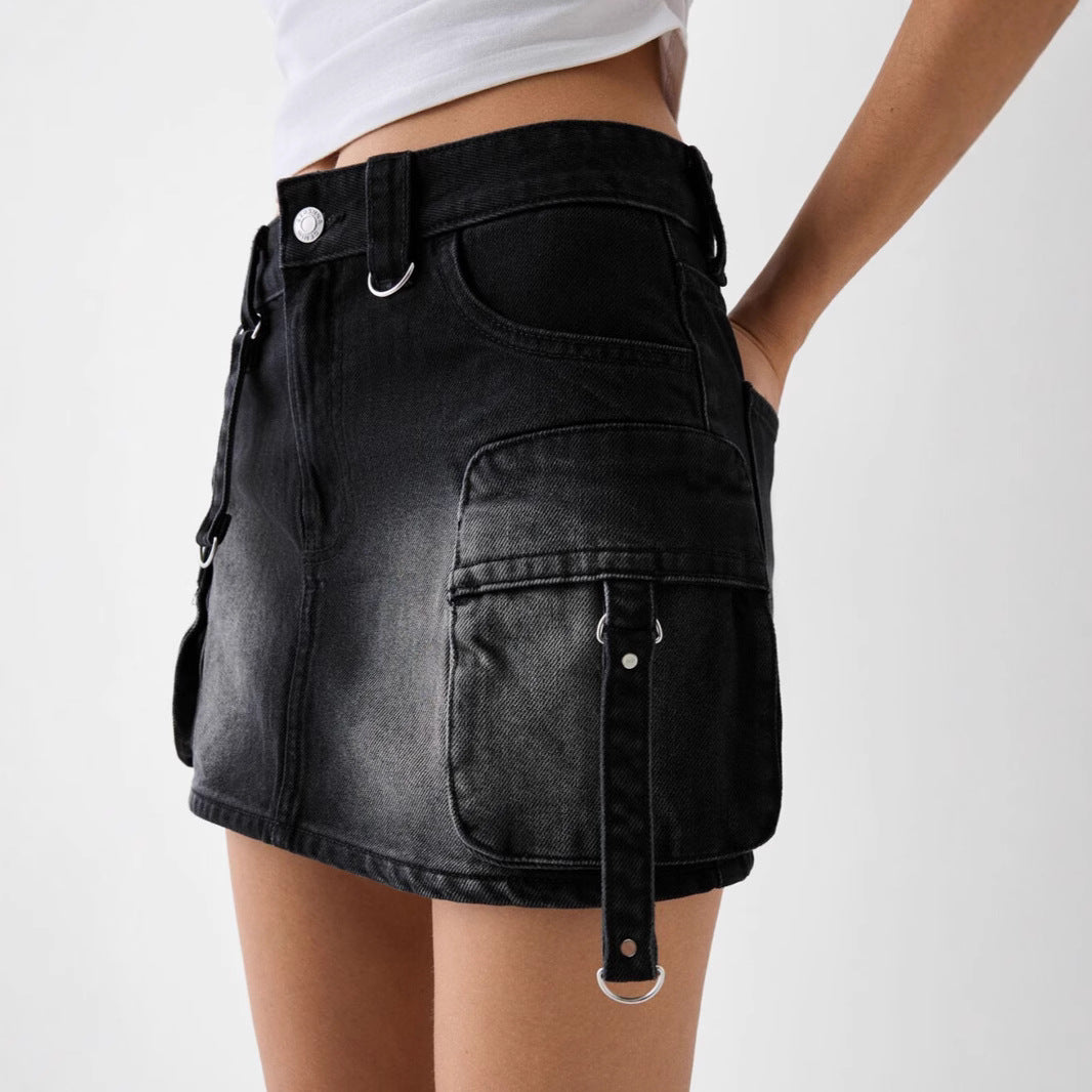 Damen Denim-Cargo-Rock mit praktischen Taschen und lässigem Schnitt ModeGeist