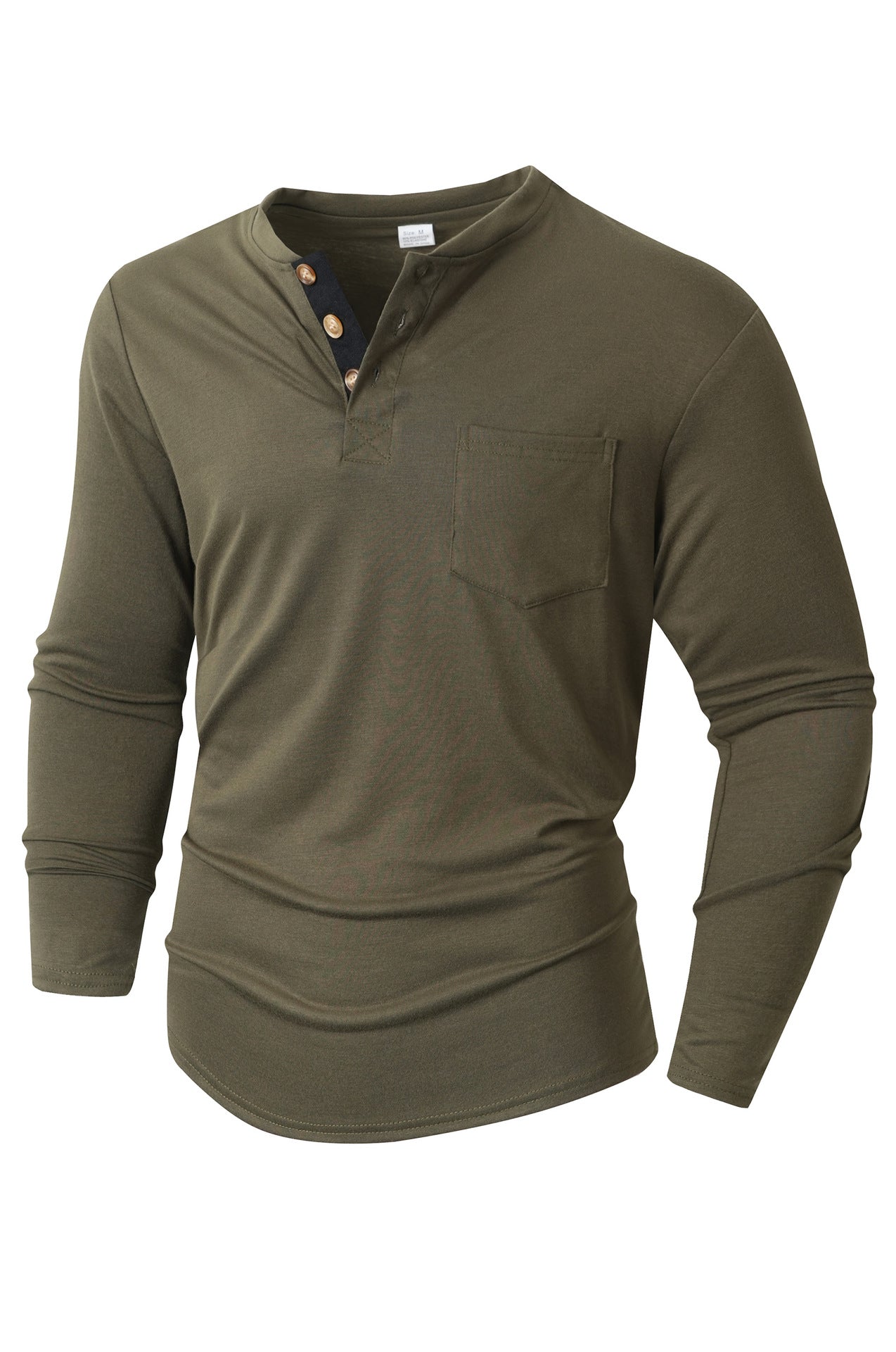 Herren langärmliges Henley-Shirt ModeGeist