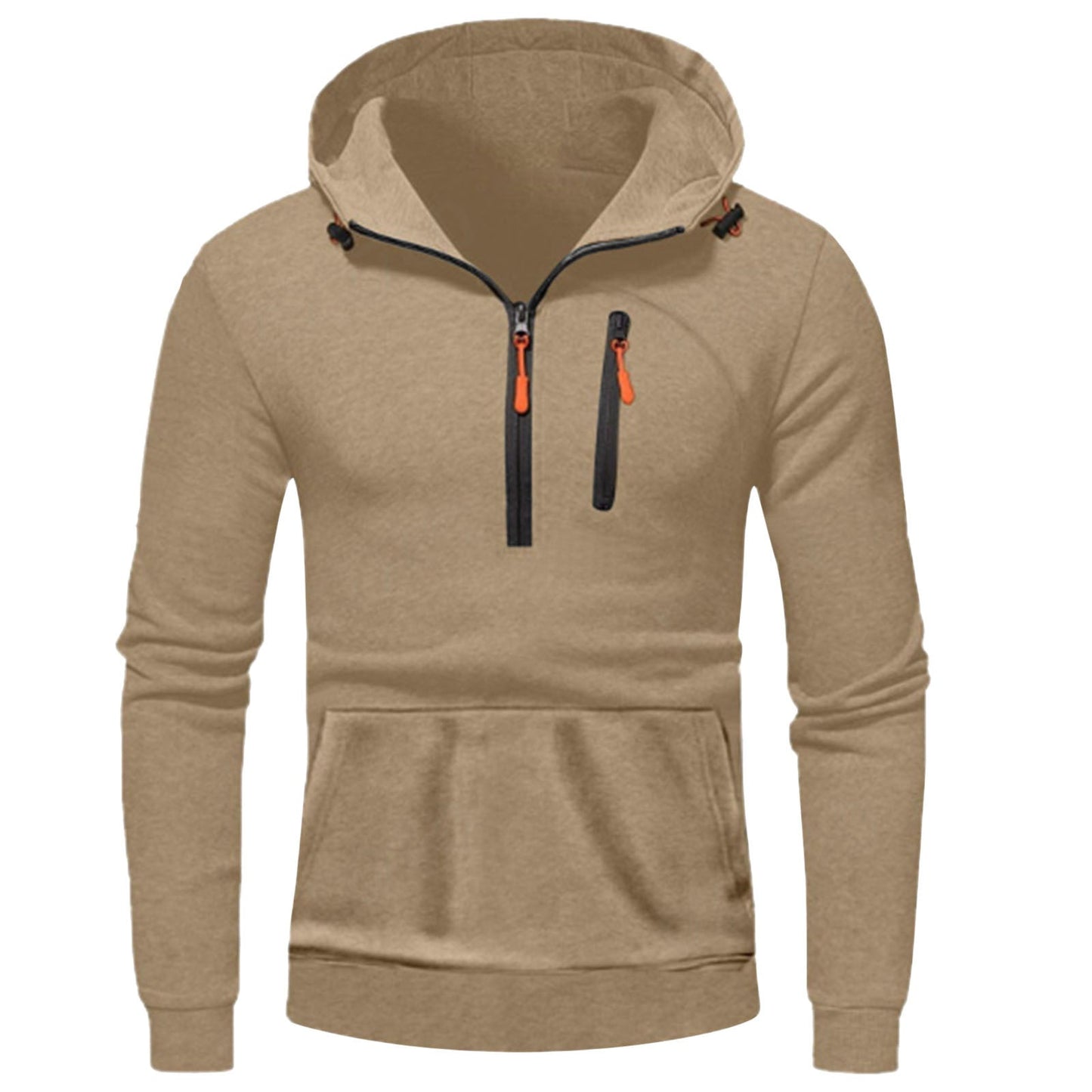 Herren moderner Kapuzenpullover mit innovativem halben Reißverschluss ModeGeist